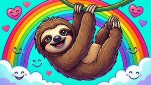 Sloth Rainbow Hang