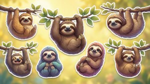 Sloth Sticker Collection