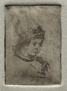 Small Head with Mob Cap