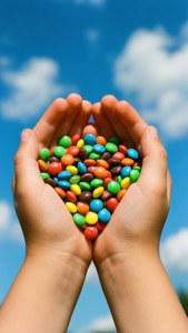 Smarties in Hands