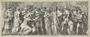Smekelingen brengen geschenken aan Niobe