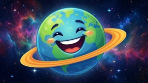 Smiley Planet in Space