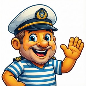 Smiling Captain Mascot