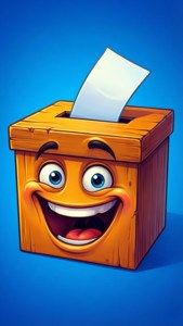 Smiling Cartoon Ballot Box