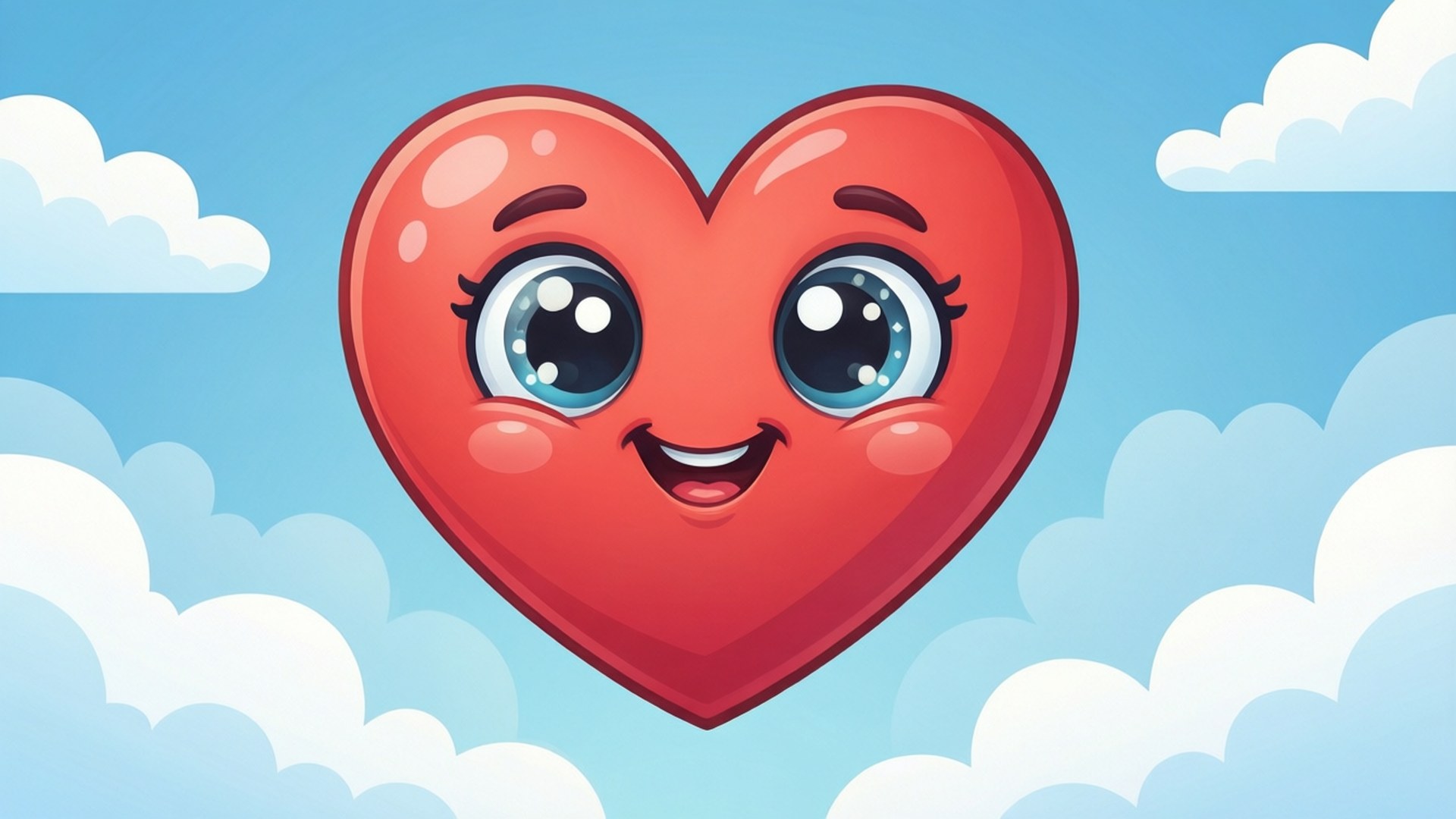Smiling Cartoon Heart by Wallpapers.art Studio