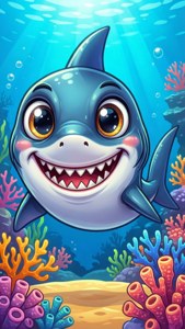 Smiling Cartoon Shark