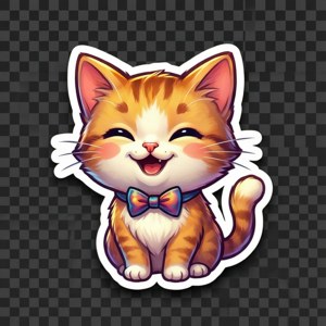 Smiling Cat Sticker