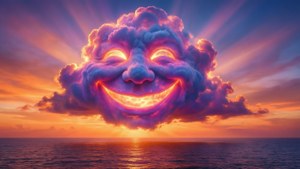 Smiling Cloud Above Sea