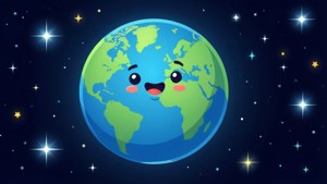 Smiling Earth Cartoon