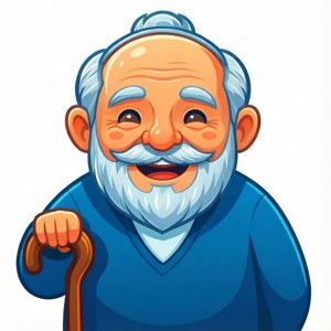 Smiling Grandpa Cartoon