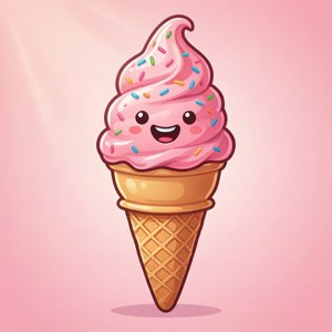 Smiling Ice Cream Cone