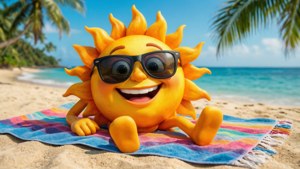 Smiling Sun at Beach