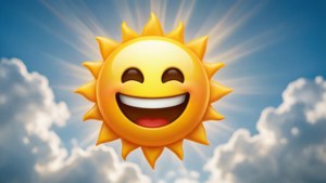 Smiling Sun in Blue Sky