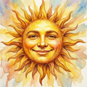 Smiling Sun Watercolor