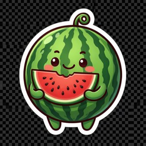 Smiling Watermelon Cartoon
