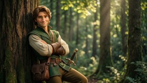 Smirking Rider in Forest