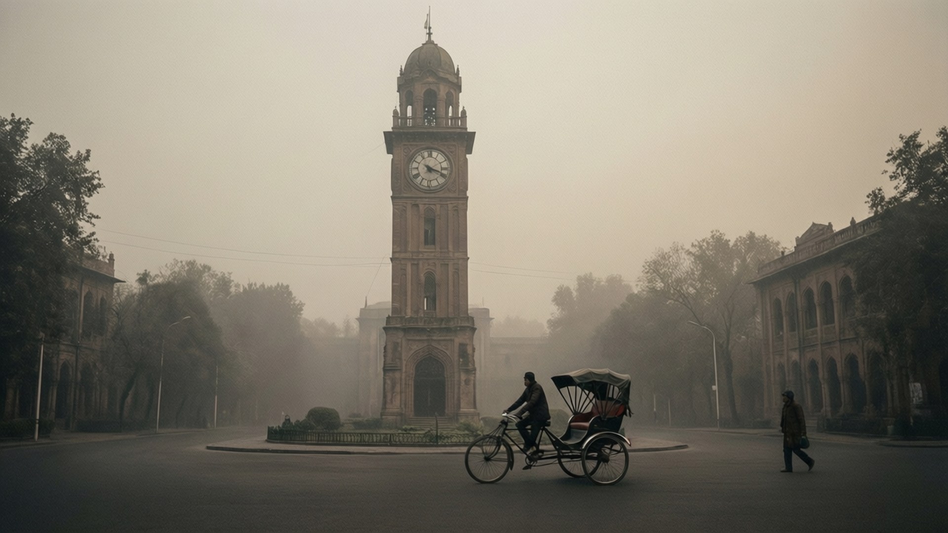 Smog Over the Tower by Wallpapers.art Studio