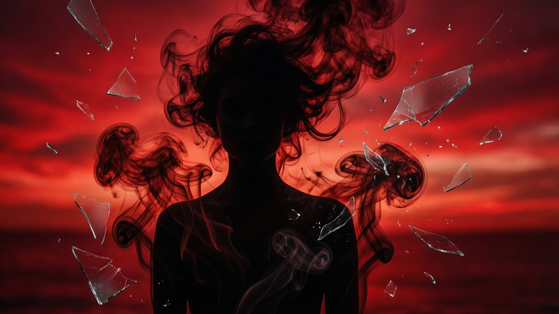 Smoke and Glass Silhouette by Wallpapers.art Studio