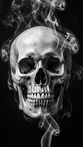 Smoke Skull Monochrome