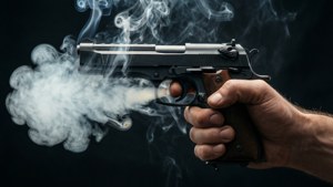 Smoking Pistol Close-up
