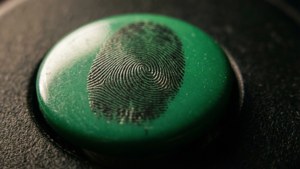 Smudged Green Button