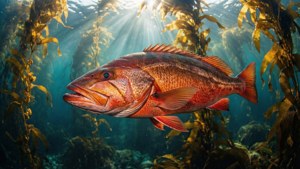 Snapper in Sunlit Kelp