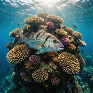 Snapper Over Coral Bommie
