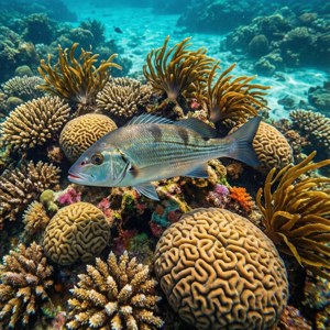 Snapper Over Coral Garden