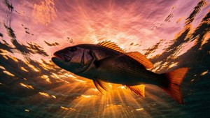 Snapper Sunset Silhouette