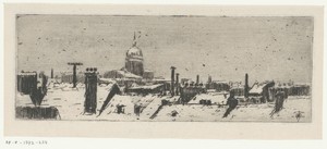 Sneeuwgezicht op Parijs