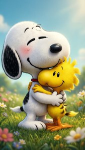 Snoopy and Woodstock Hug