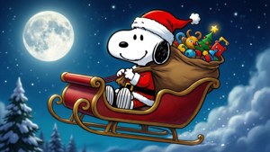 Snoopy Santa Sleigh