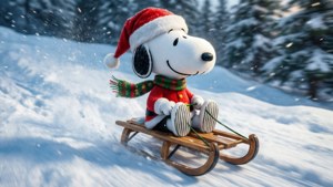 Snoopy Sledding