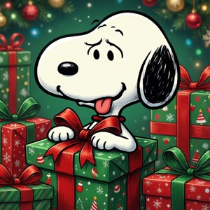 Snoopy Wrapping Presents