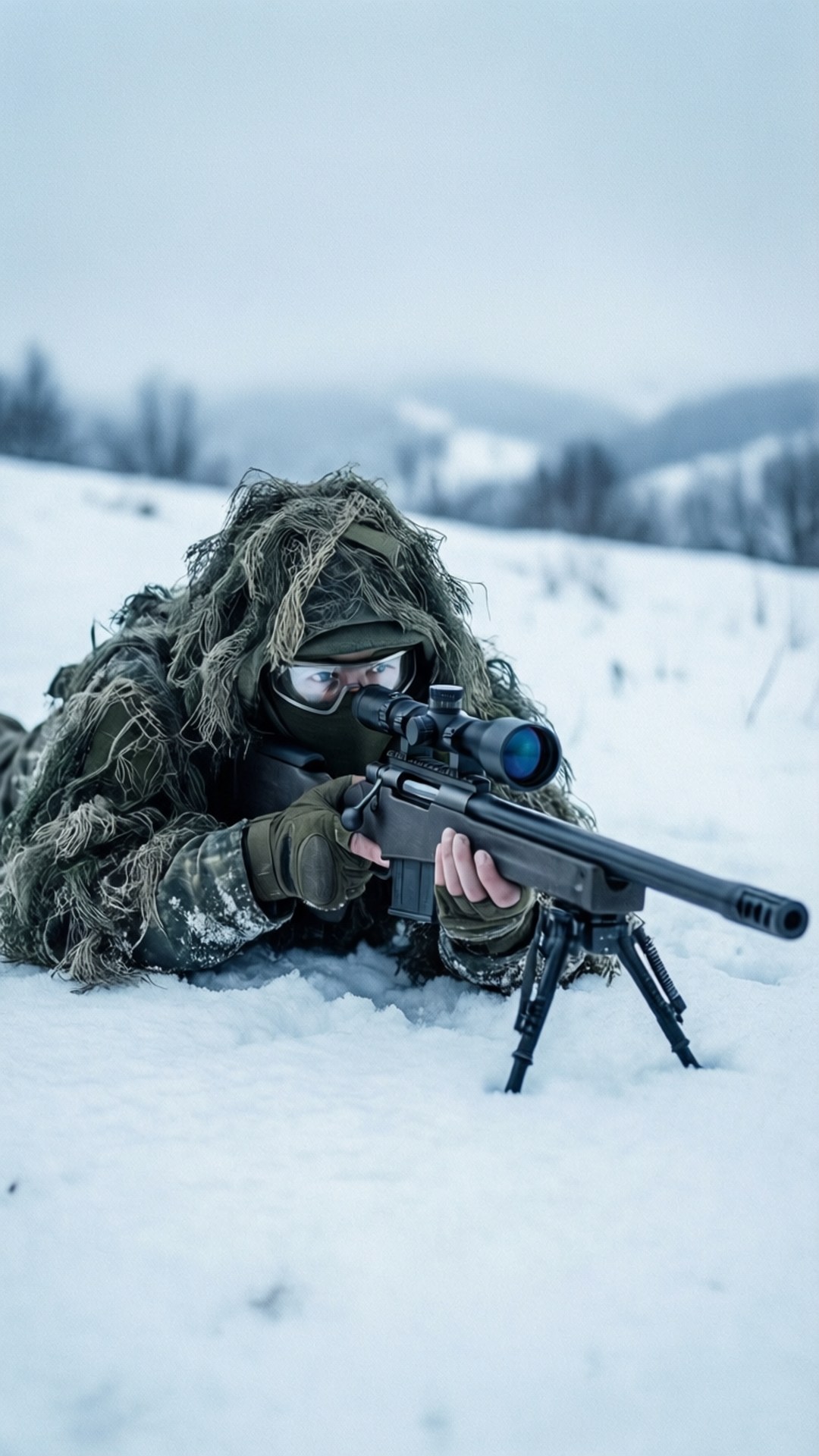 Snow Ghost Sniper by Wallpapers.art Studio
