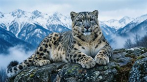 Snow Leopard Resting