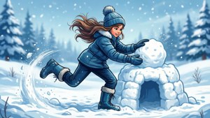 Snow Play Christmas Girl