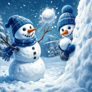 Snowball Fight Snowmen