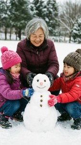 Snowman Grandma Winter