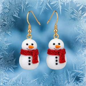 Snowman Hoop Earrings