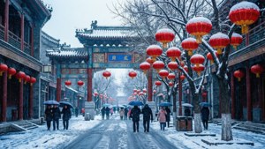 Snowy Ancient Culture Street