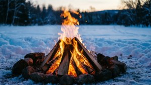 Snowy Campfire