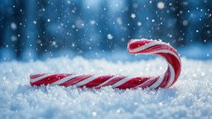 Snowy Candy Cane Scene