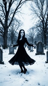 Snowy Cemetery Dance