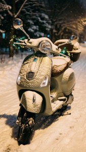 Snowy Christmas Vespa