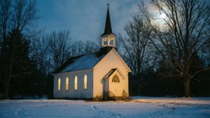 Snowy Church Home