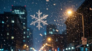 Snowy City Night