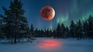 Snowy Eclipse Night
