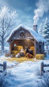 Snowy Farmstead