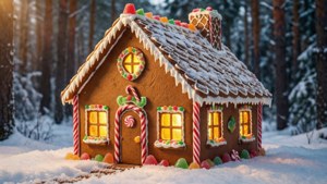 Snowy Forest Gingerbread House